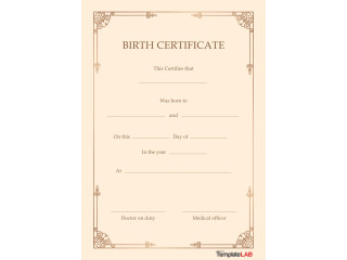 Birth Certificate, Original and Genuine Office