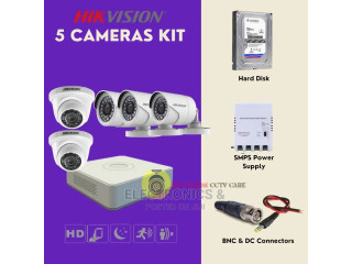 Hikvision 8ch Kit With 5 CCTV Cameras Set