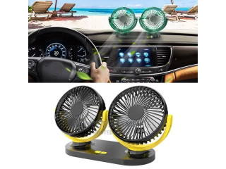 Mini Double Head Car/Home Fan With Adhesive Base