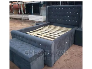 It's Bed Frame With Bed Side Cabinet