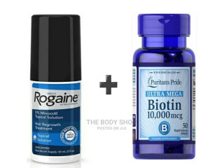 Rogaine Minoxidil+ Ultra Mega Biotin for Hair Beard Growth