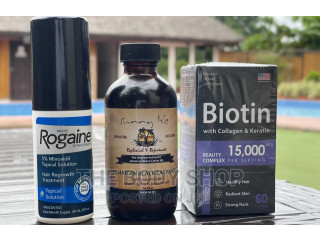 Receding Hairline Treatment Pack-Biotin +Rogaine +Castor Oil