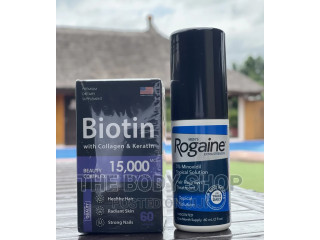 Baldness Treatment Pack - Rogaine +Biotin +Collagen +Keratin