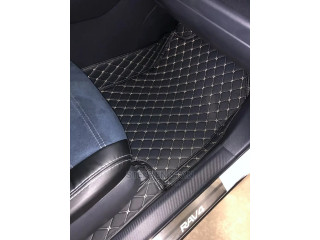 4D High Quality Black Luxury Leather Car Floor Mat Carpet