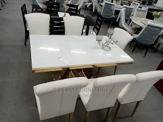 Executive Six(6) Seater Marble Glass Dinning Sets