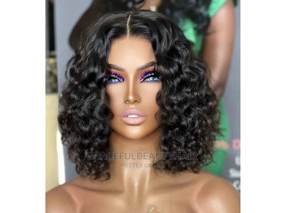10 Inches Brazilian Remy Water Curls Wig Cap