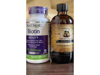 Natrol Biotin + Sunny Isle Jamaican Black Castor Oil Pack